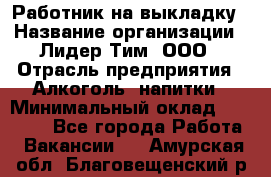 Работник на выкладку › Название организации ­ Лидер Тим, ООО › Отрасль предприятия ­ Алкоголь, напитки › Минимальный оклад ­ 25 600 - Все города Работа » Вакансии   . Амурская обл.,Благовещенский р-н